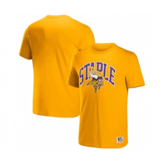 Men's Minnesota Vikings x Staple Gold Logo Lockup T-Shirt - Ujersey