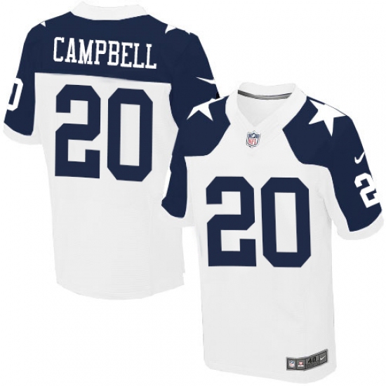 Men's Nike Dallas Cowboys #20 Ibraheim Campbell Elite White Throwback Alternate NFL Jersey - Ujersey