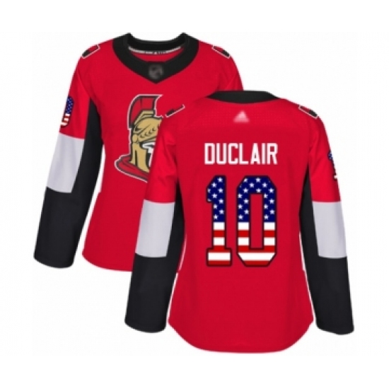 Women's Ottawa Senators #10 Anthony Duclair Authentic Red USA Flag Fashion Hockey Jersey - Ujersey