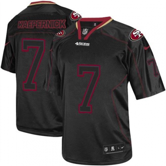 Men's Nike San Francisco 49ers #7 Colin Kaepernick Elite Lights Out Black NFL Jersey - Ujersey