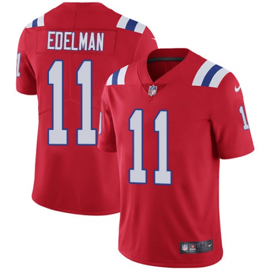 Men's Nike New England Patriots #11 Julian Edelman Red Alternate Vapor Untouchable Limited Player NFL Jersey - Ujersey