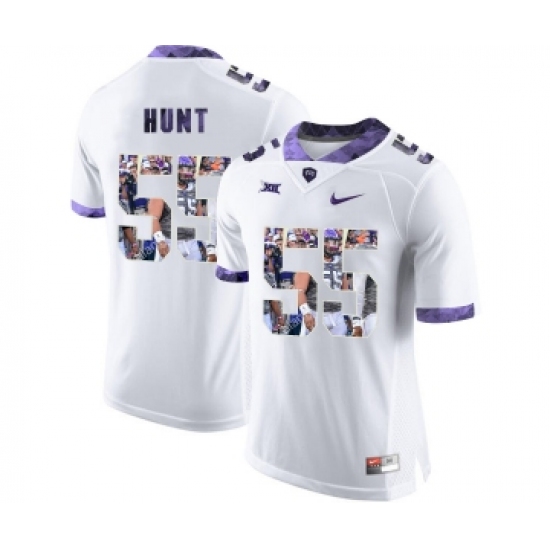 TCU Horned Frogs 55 Joey Hunt White With Portrait Print College Football Limited Jersey - Ujersey