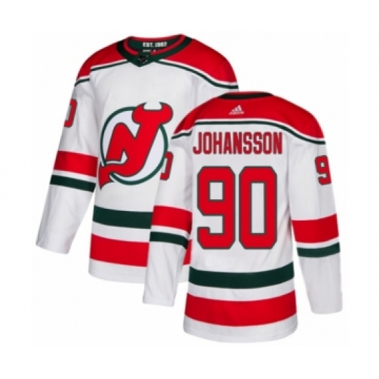 Men's Adidas New Jersey Devils #90 Marcus Johansson Premier White Alternate NHL Jersey - Ujersey