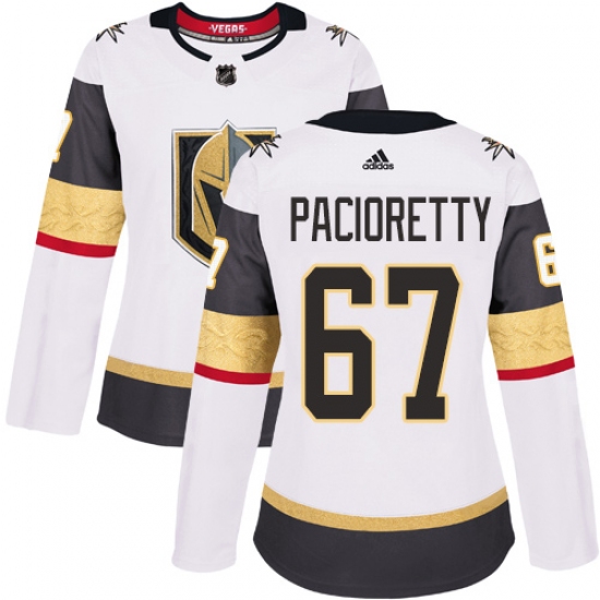 Women's Adidas Vegas Golden Knights #67 Max Pacioretty Authentic White Away NHL Jersey - Ujersey