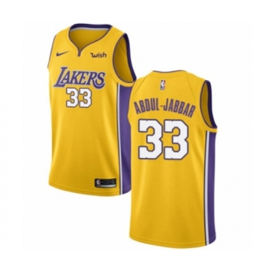 Youth Los Angeles Lakers #33 Kareem Abdul-Jabbar Swingman Gold Home Basketball Jersey - Icon Edition