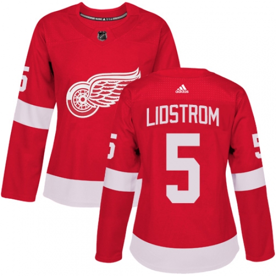 Women's Adidas Detroit Red Wings #5 Nicklas Lidstrom Premier Red Home NHL Jersey - Ujersey