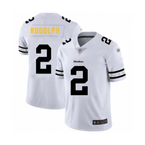 Men's Pittsburgh Steelers #2 Mason Rudolph White Team Logo Fashion Limited Player Football Jersey - Ujersey
