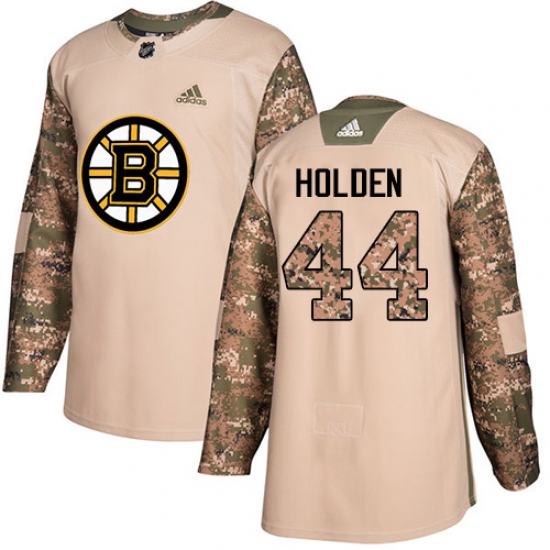 Youth Adidas Boston Bruins #44 Nick Holden Authentic Camo Veterans Day Practice NHL Jersey - Ujersey