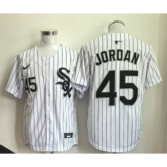 Men's Chicago White Sox #45 Michael Jordan White Limited Stitched Baseball Jersey - Ujersey