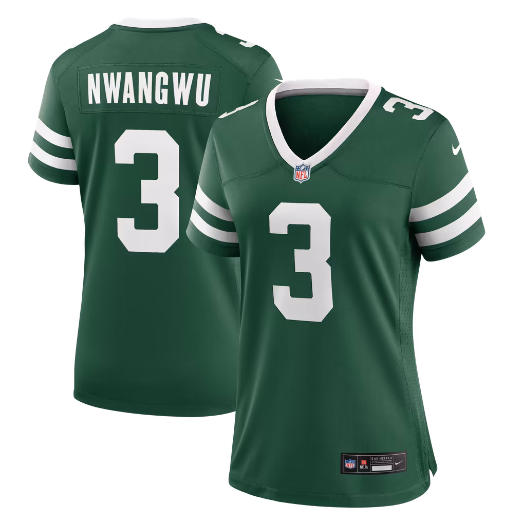 Women's New York Jets Kene Nwangwu Nike Legacy Green Team Game Jersey - Ujersey
