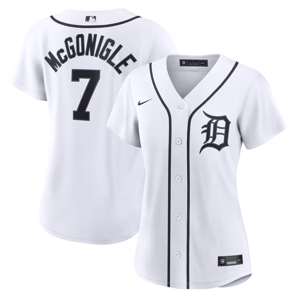 Women's Detroit Tigers Kevin McGonigle Nike White Home Replica Jersey