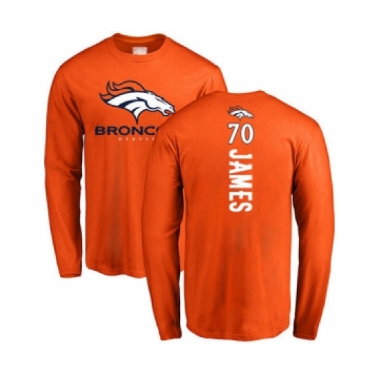 Football Denver Broncos #70 Ja'Wuan James Orange Backer Long Sleeve T-Shirt - Ujersey