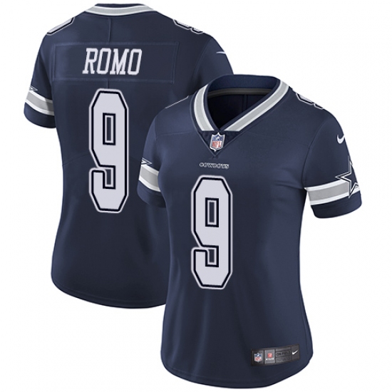 Women's Nike Dallas Cowboys #9 Tony Romo Navy Blue Team Color Vapor Untouchable Limited Player NFL Jersey - Ujersey