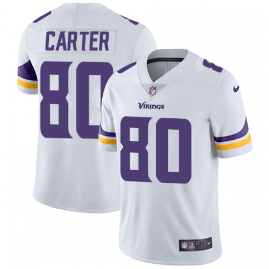 Men's Nike Minnesota Vikings #80 Cris Carter White Vapor Untouchable Limited Player NFL Jersey - Ujersey
