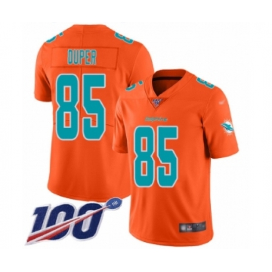Youth Miami Dolphins #85 Mark Duper Limited Orange Inverted Legend 100th Season Football Jersey - Ujersey