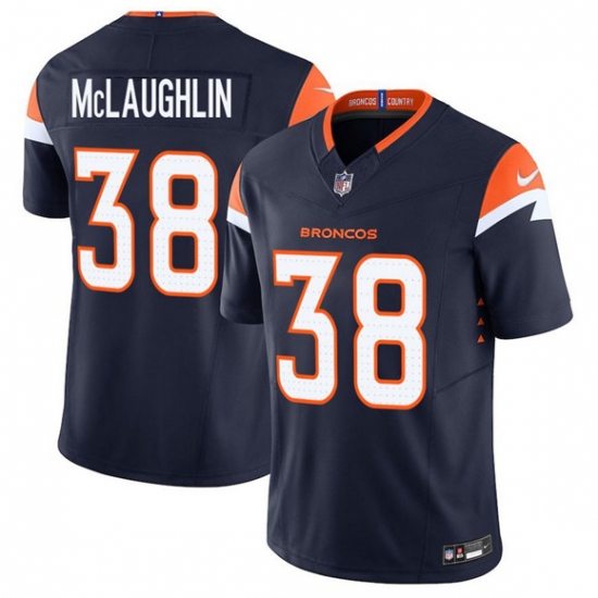 Men's Denver Broncos #38 Jaleel McLaughlin Navy F.U.S.E. Vapor Limited Football Stitched Jersey - Ujersey