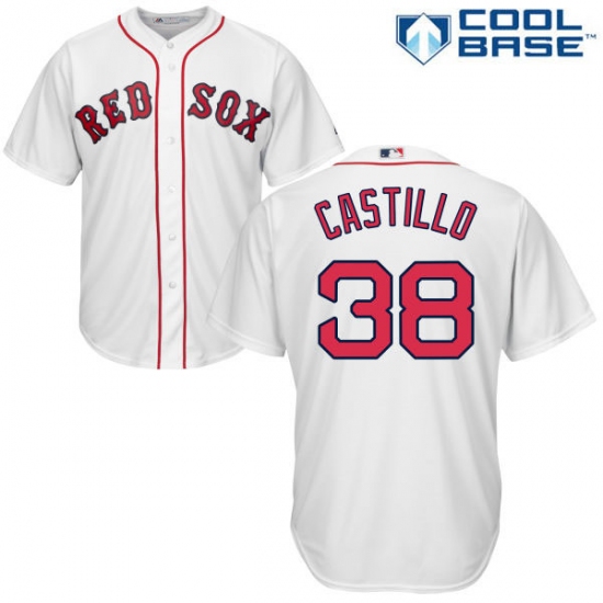 Youth Majestic Boston Red Sox #38 Rusney Castillo Authentic White Home Cool Base MLB Jersey - Ujersey