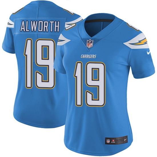 Women's Nike Los Angeles Chargers #19 Lance Alworth Elite Electric Blue Alternate NFL Jersey - Ujersey