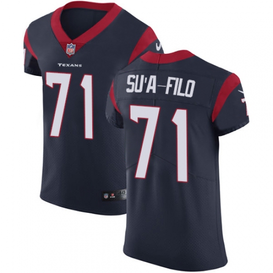 Men's Nike Houston Texans #71 Xavier Su'a-Filo Navy Blue Team Color Vapor Untouchable Elite Player NFL Jersey - Ujersey