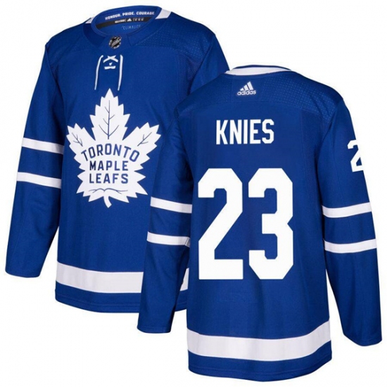 Men's Toronto Maple Leafs #23 Matthew Knies Blue Stitched Jersey - Ujersey