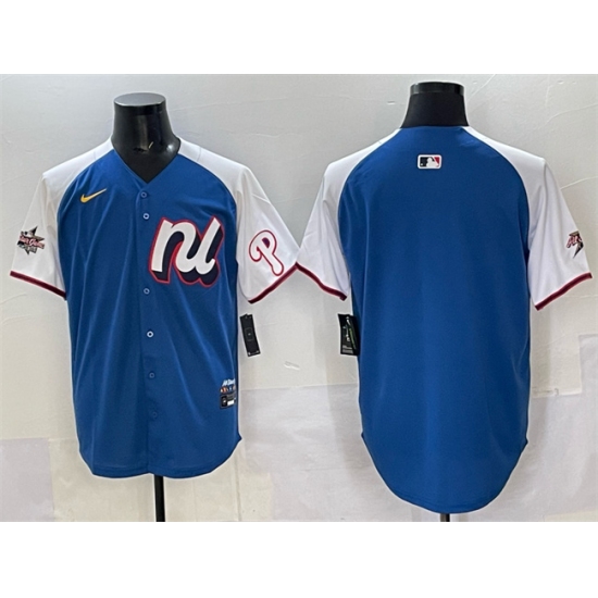 Men's National League Philadelphia Phillies Blank Blue Alternate 2025 All-Star Edition Limited Stitched Baseball Jersey - Ujersey