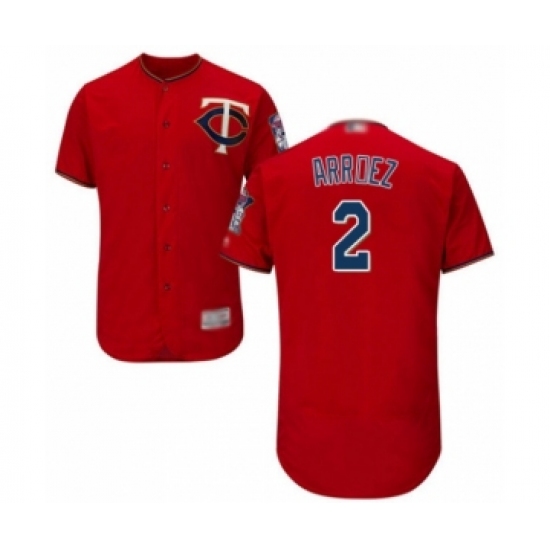 Men's Minnesota Twins #2 Luis Arraez Authentic Scarlet Alternate Flex Base Authentic Collection Baseball Player Jersey - Ujersey