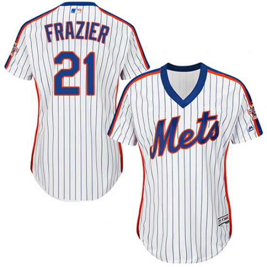 Women's Majestic New York Mets #21 Todd Frazier Replica White Alternate Cool Base MLB Jersey - Ujersey