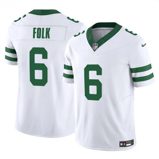 Men's New York Jets #6 Nick Folk White 2025 F.U.S.E. Vapor Untouchable Limited Football Stitched Jersey - Ujersey