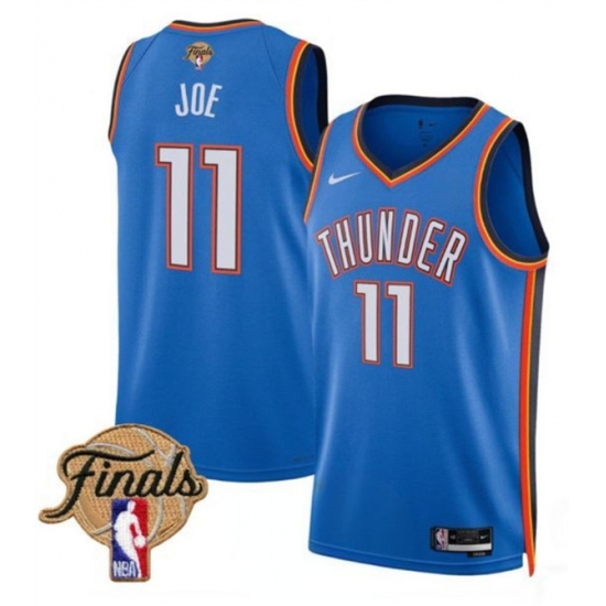 Men's Oklahoma City Thunder #11 Isaiah Joe Blue 2025 Icon Edition Stitched Basketball Jersey - Ujersey