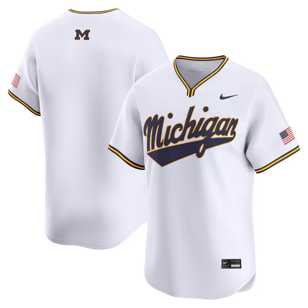 Men's Nike White Michigan Wolverines Baseball Limited Jersey - Vujersey Los Angeles Rams