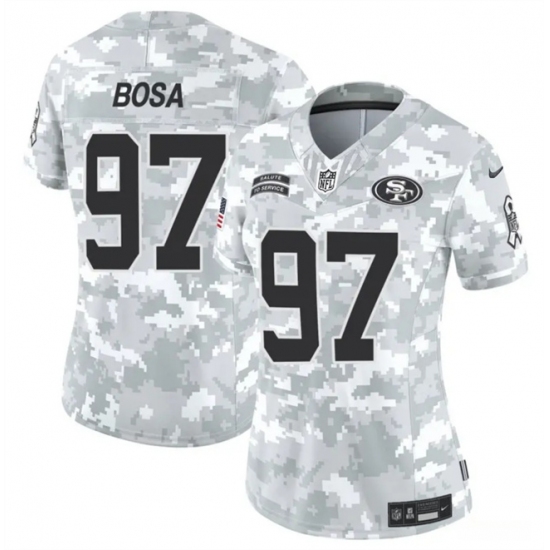 Women's San Francisco 49ers #97 Nick Bosa 2024 F.U.S.E Arctic Camo Salute To Service Limited Stitched Jersey(Run Small) - Ujersey
