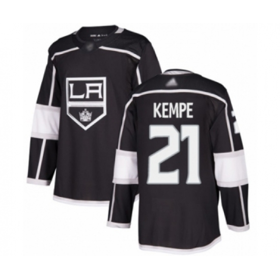 Youth Los Angeles Kings #21 Mario Kempe Authentic Black Home Hockey Jersey - Ujersey