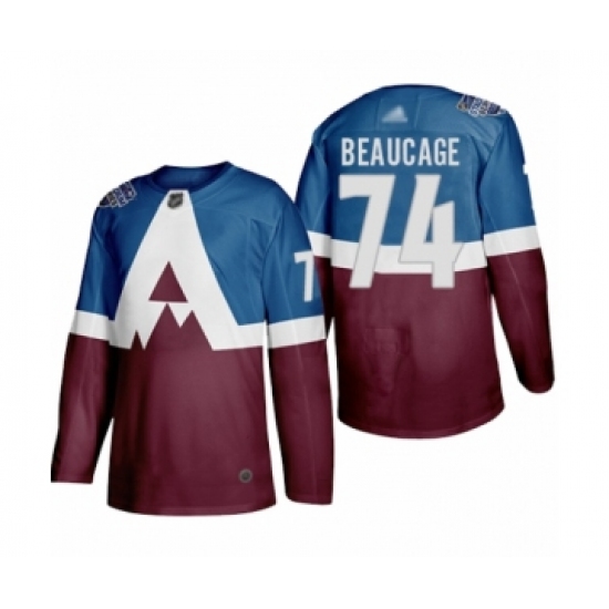 Women's Colorado Avalanche #74 Alex Beaucage Authentic Burgundy Blue 2020 Stadium Series Hockey Jersey - Ujersey
