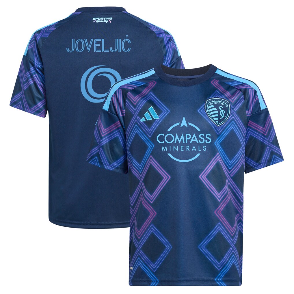Youth Sporting Kansas City Dejan Joveljic adidas Blue 2026 The 18th & Vine Kit Replica Jersey - Ujersey