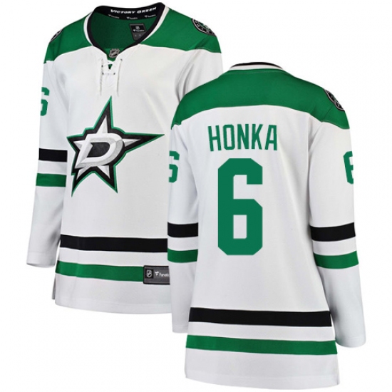 Women's Dallas Stars #6 Julius Honka Authentic White Away Fanatics Branded Breakaway NHL Jersey - Ujersey