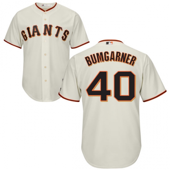 Men's Majestic San Francisco Giants #40 Madison Bumgarner Replica Cream Home Cool Base MLB Jersey - Ujersey