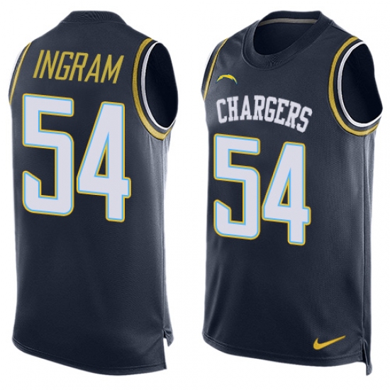 Men's Nike Los Angeles Chargers #54 Melvin Ingram Limited Navy Blue Player Name & Number Tank Top NFL Jersey