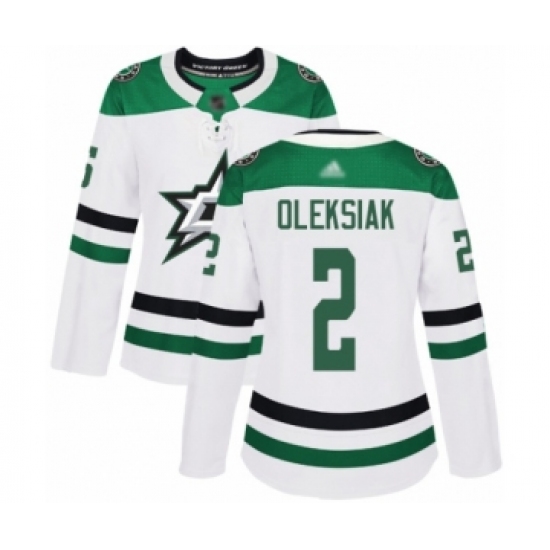 Women's Dallas Stars #2 Jamie Oleksiak Authentic White Away Hockey Jersey - Ujersey
