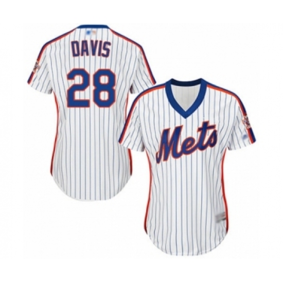 Women's New York Mets #28 J.D. Davis Authentic White Alternate Cool Base Baseball Player Jersey - Ujersey