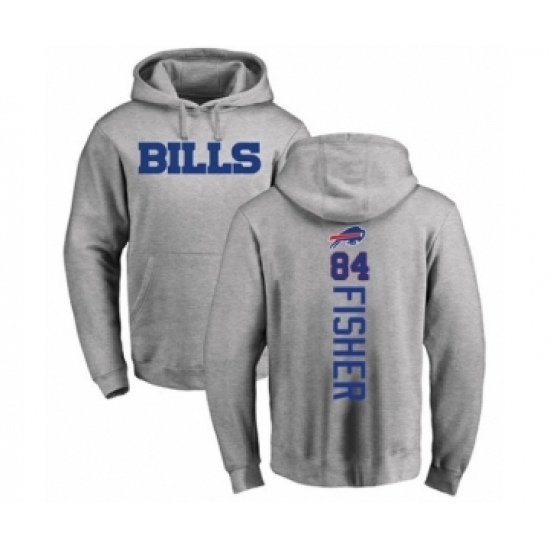 Football Buffalo Bills #84 Jake Fisher Ash Backer Pullover Hoodie - Ujersey