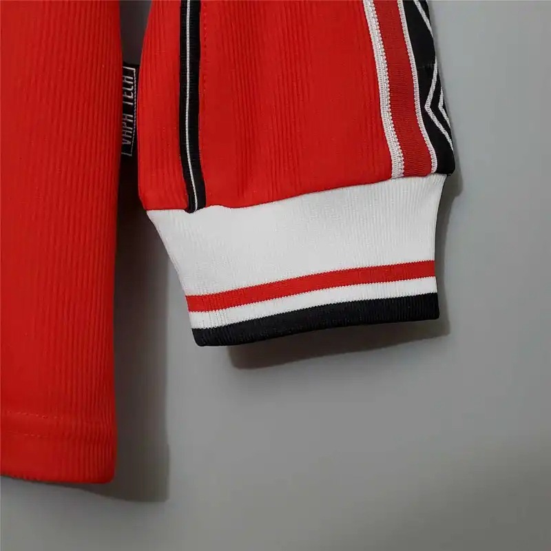 Beckham #7 Manchester United Retro Home Long Sleeve Football Jersey Shirt 1998/99