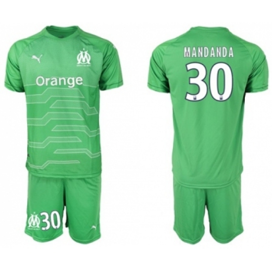 Marseille #30 Mandanda Green Goalkeeper Soccer Club Jersey