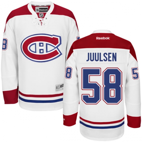 Men's Reebok Montreal Canadiens #58 Noah Juulsen Authentic White Away NHL Jersey - Ujersey