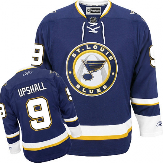 Youth Reebok St. Louis Blues #9 Scottie Upshall Premier Navy Blue Third NHL Jersey - Ujersey