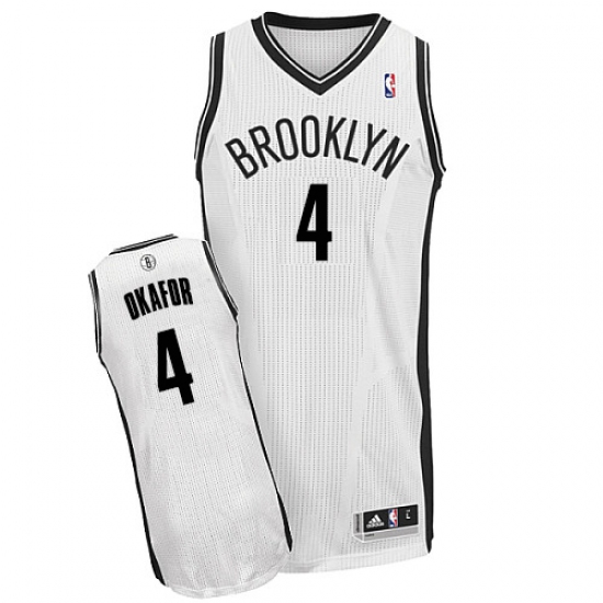 Youth Adidas Brooklyn Nets #4 Jahlil Okafor Authentic White Home NBA Jersey - Ujersey