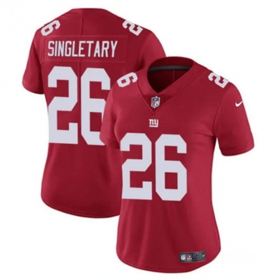 Women's New York Giants #26 Devin Singletary Red Vapor Stitched Jersey(Run Small) - Ujersey