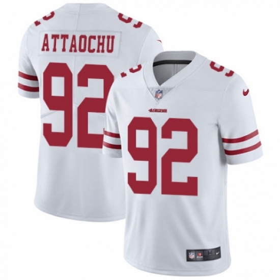 Youth Nike San Francisco 49ers #92 Jeremiah Attaochu White Vapor Untouchable Limited Player NFL Jersey - Ujersey