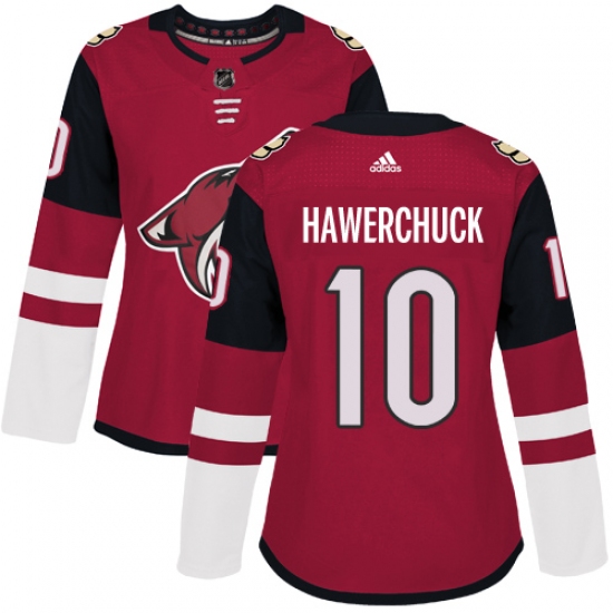 Women's Adidas Arizona Coyotes #10 Dale Hawerchuck Premier Burgundy Red Home NHL Jersey - Ujersey