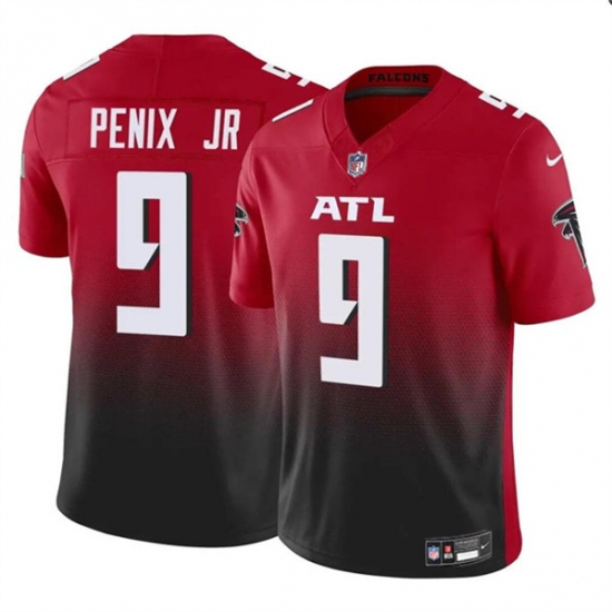 Men's Atlanta Falcons #9 Michael Penix Jr Red Black 2024 Draft F.U.S.E. Vapor Untouchable Limited Football Stitched Jersey - Ujersey