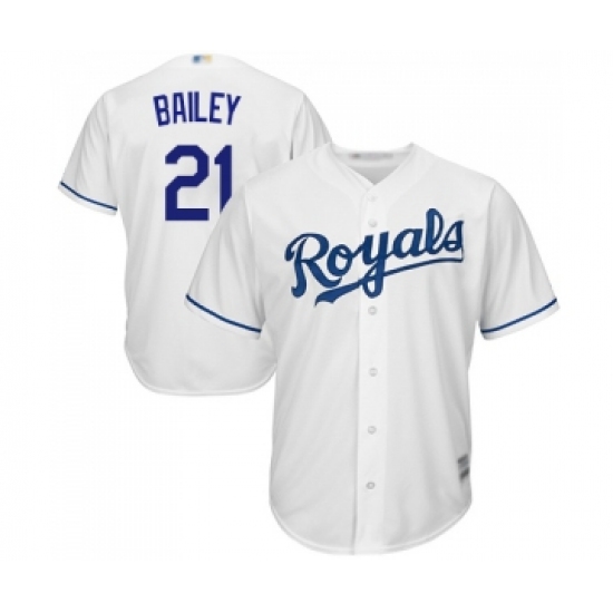 Men's Kansas City Royals #21 Homer Bailey Replica White Home Cool Base Baseball Jersey - Ujersey